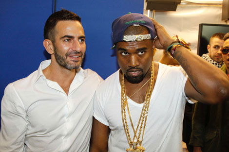 Kanye West at Fashion Week with Marc Jacobs