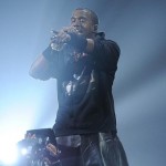 Kanye West concert leather skirt leggings