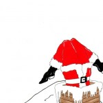 karl lagerfeld santa down the chimney