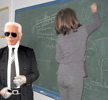 Karl Lagerfeld teaching children
