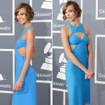 Karlie Kloss 2013 Grammy Awards fashion blue cutout dress