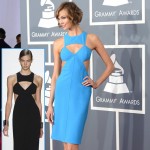 Karlie Kloss 2013 Grammy Awards Michael Kors blue cutout dress