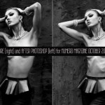 Karlie Kloss before after Photoshop Numero