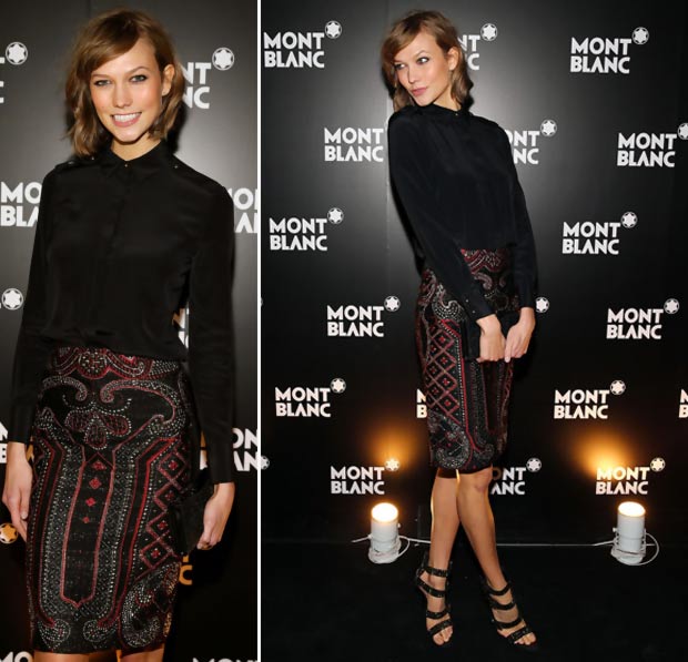 Karlie Kloss black outfit Monblanc opening