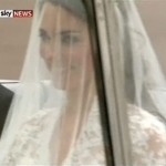 Kate Middleton white wedding dress and veil Alexander McQueen