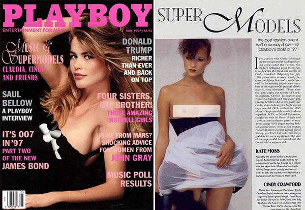 Kate Moss first appearance in Playboy May 1997