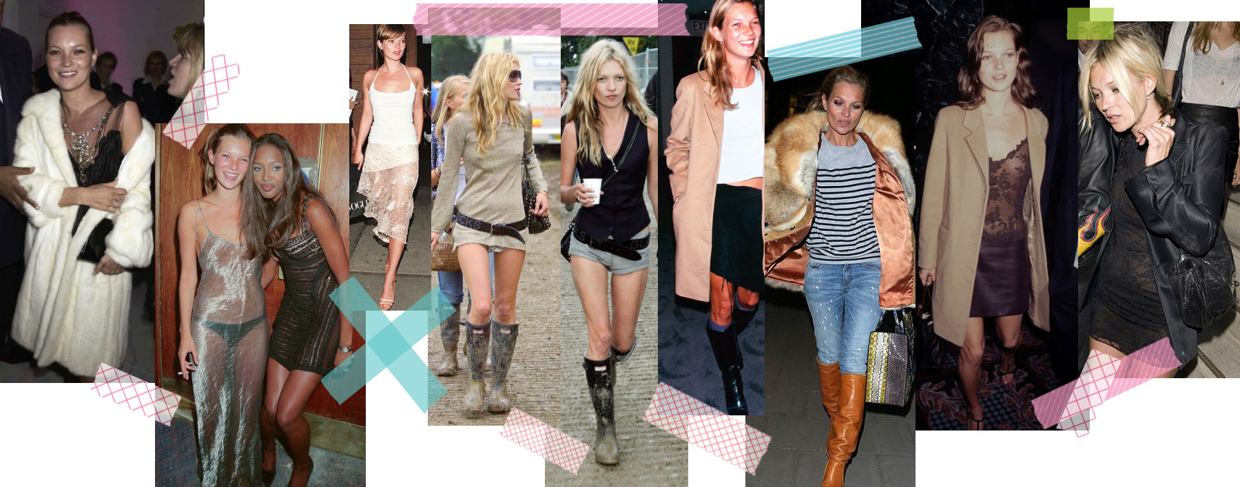 Kate Moss style wardrobe throughout the years