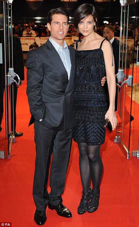 Katie Holmes Escada dress Valkyrie premiere London Tom Cruise