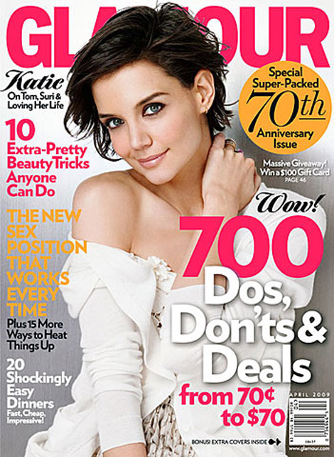 katie holmes glamour april 2009 cover
