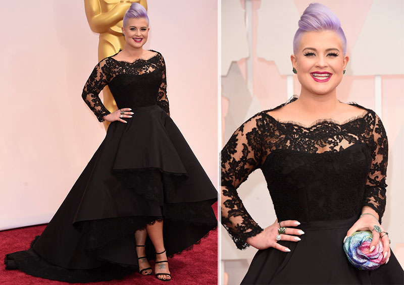 Kelly Osbourne black dress Rita Vinieris Oscars 2015