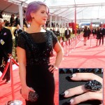 Kelly Osbourne black dress special nails 2013 SAG Awards