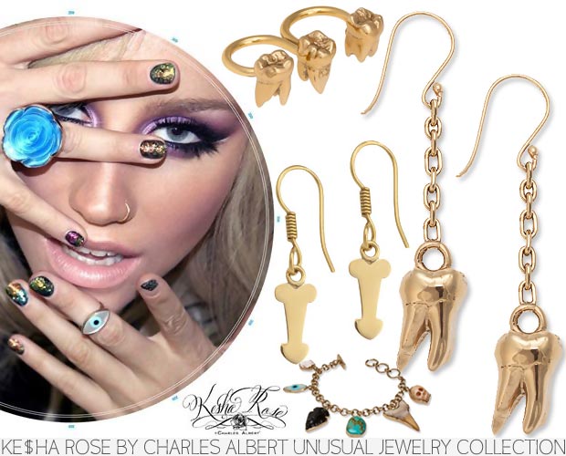 Kesha Rose unusual jewelry by Charles Albert