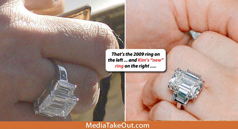 Kim Kardashian engagement diamond ring 2009 2011