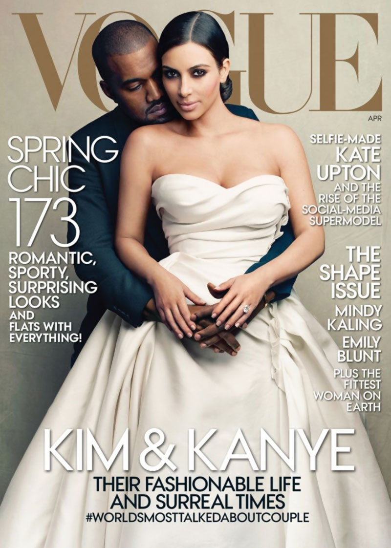 Kim Kardashian Kanye West Vogue April 2014 cover