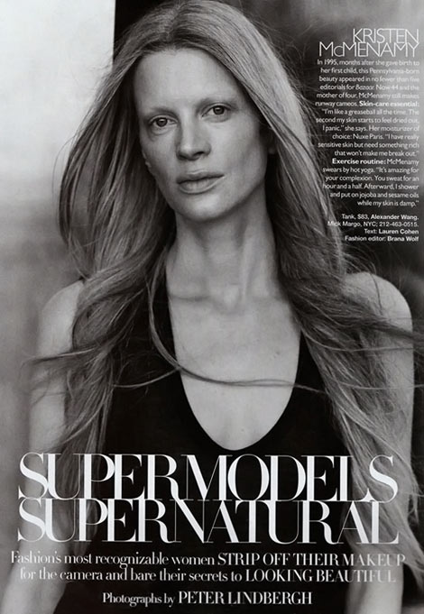 Kristen McMenamy Supermodels Supernatural Harper s Bazaar September 09