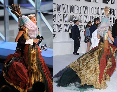 Lady Gaga McQueen dress MTV VMAs 2010