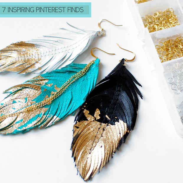leather feathered gold dipped earrings Sabrina Chin