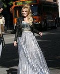 Lindsay Lohan Grey Dress