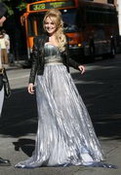 Lindsay Lohan Grey Dress