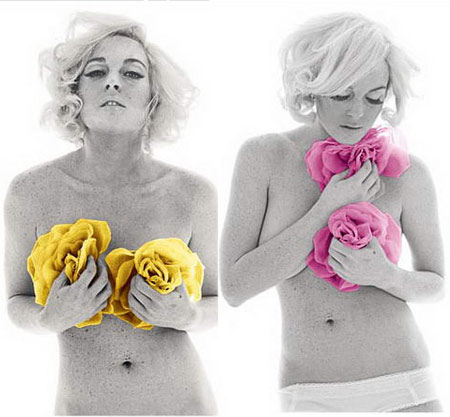 Lindsay Lohan as Marilyn Monroe for The Last Sitting pictures with colored scarfs