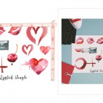 lipstick shaped hearts temporary tattoos