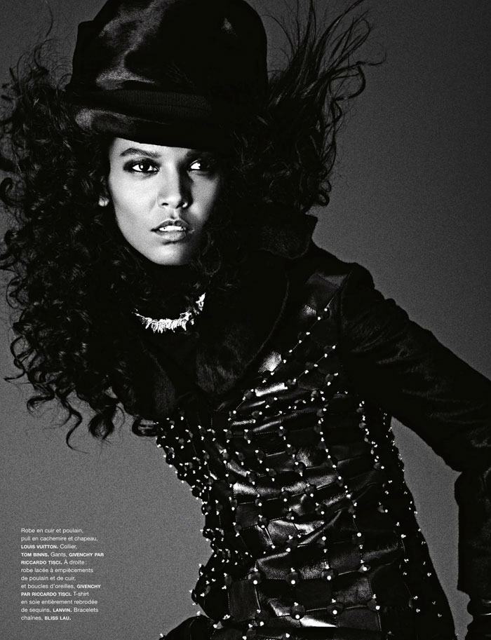 Liya Kebede black and white Numero France pictorial