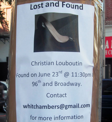 lost Christian Louboutin shoe