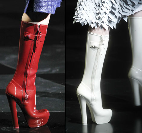 Louis Vuitton high heel wellies