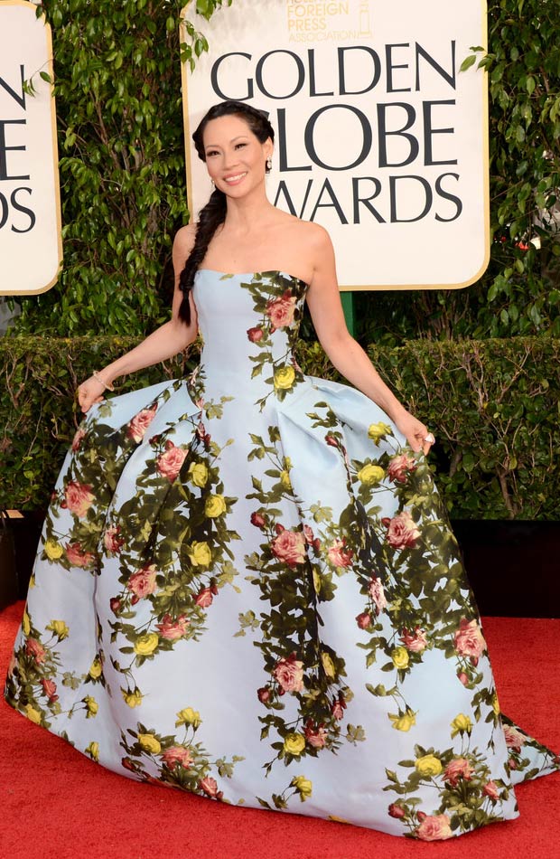 Lucy Liu 2013 Golden Globes fun on the Red Carpet