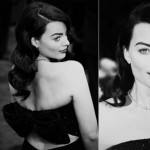 Margot Robbie 2014 Oscars retro glam beauty