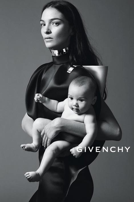 Mariacarla Boscono s baby in Givenchy ad campaign