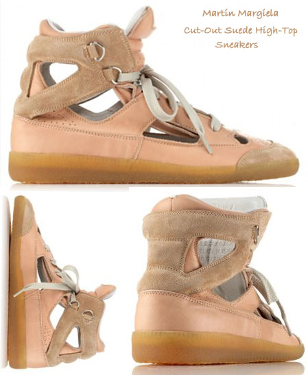 Martin Margiela Cut Out Suede High Top Sneakers