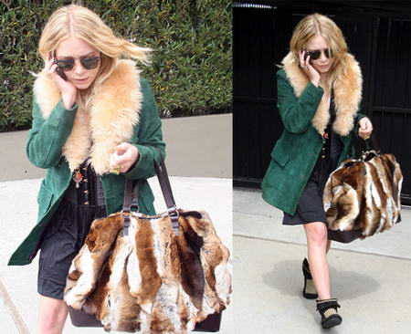 Mary Kate Olsen Fur Bag