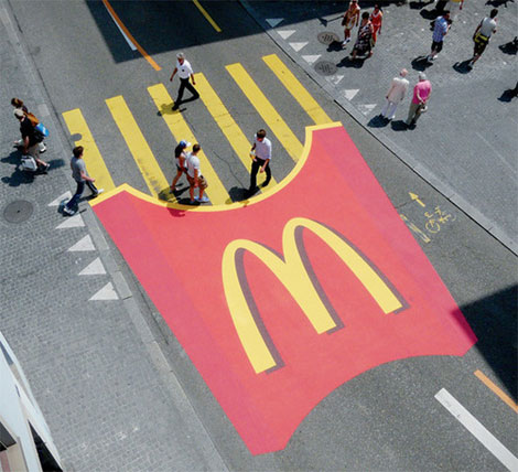 McDonalds fries pedestrian crossing Switzerland