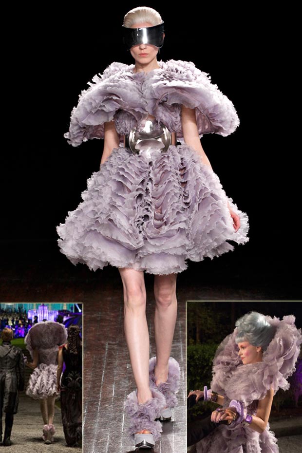 McQueen lavender dress Hunger Games Effie Trinket