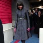 Michelle Obama blue coat dress Thom Browne JCrew belt