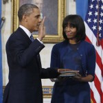 Michelle Obama blue Reed Krakoff dress Swearing In ceremony
