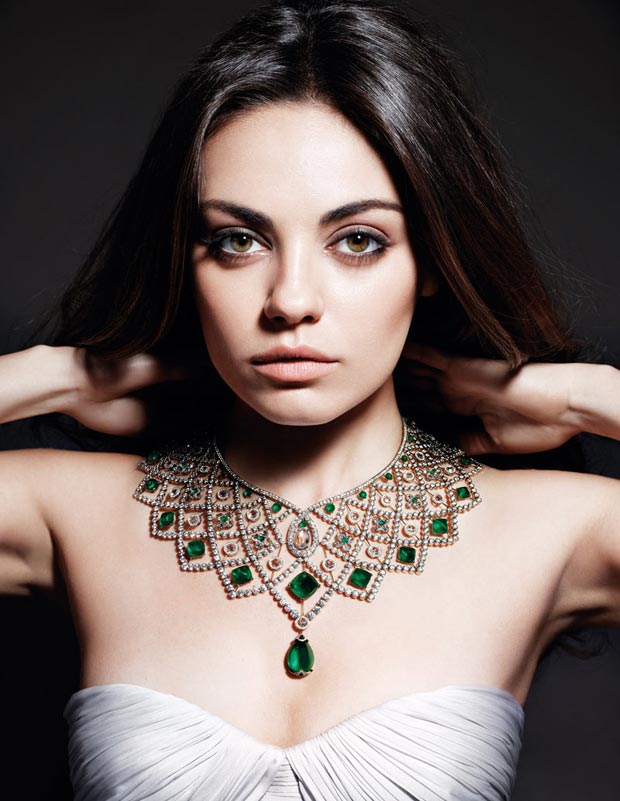 Mila Kunis Gemfields necklace 2013 ad campaign