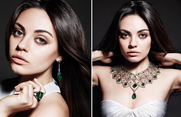 Mila Kunis jewelry Gemfields ad campaign