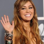 Miley Cyrus Animal print Roberto Cavalli dress Lorraine Schwartz jewelry 2011 Grammy Awards
