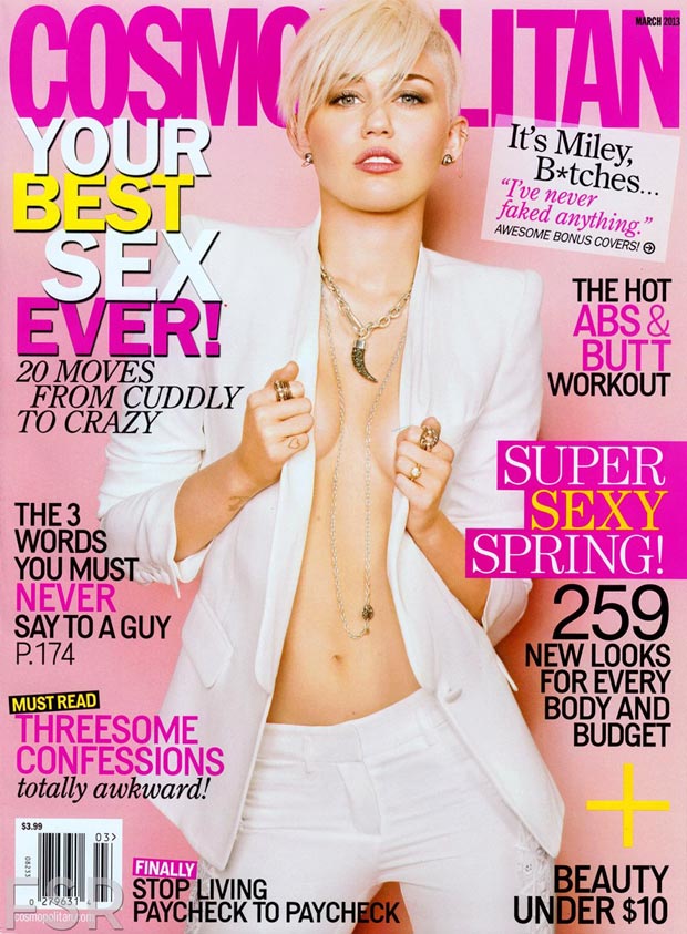 Miley Cyrus Cosmopolitan March 2013 revealing cover