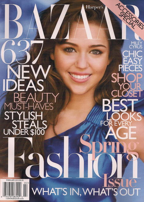 Miley Cyrus Harpers Bazaar February 2010 cover
