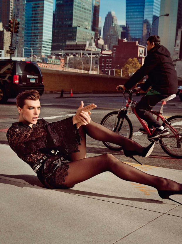 Milla Jovovich Shooting Vogue Paris Pictorial
