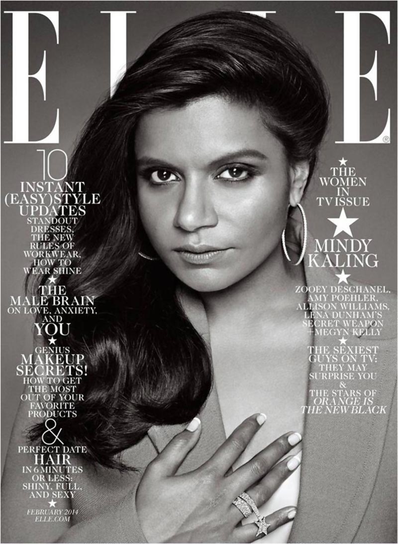 Mindy Kaling portrait Elle Magazine cover