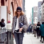 model street style fur coat