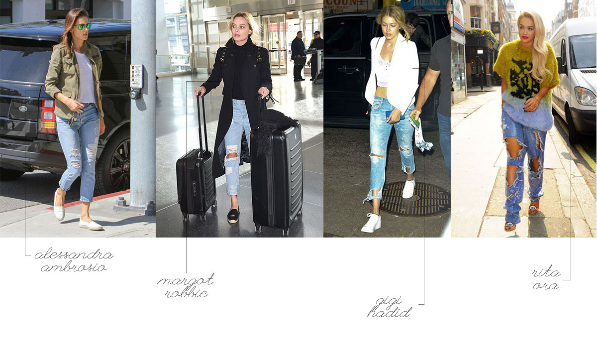 models actresses celebrities wear distressed jeans