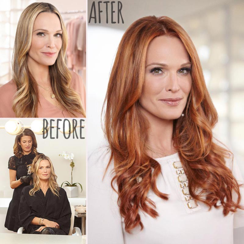 Molly Sims new red hair before after
