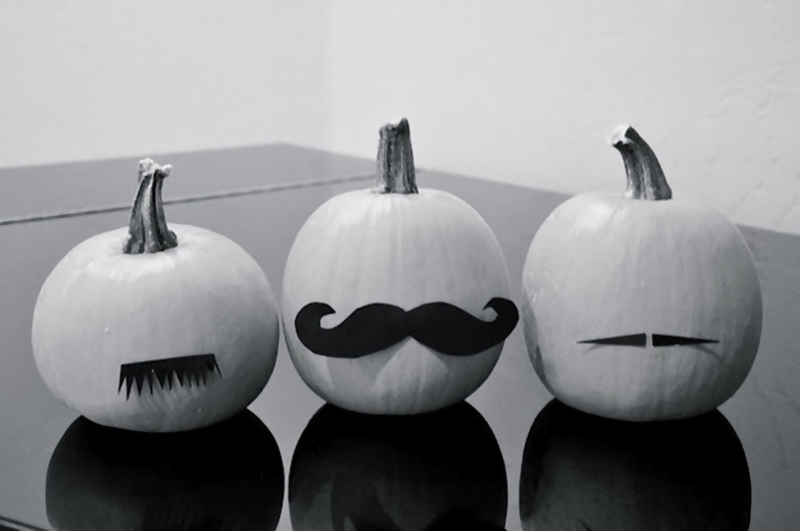 mustache pumpkins stylish halloween