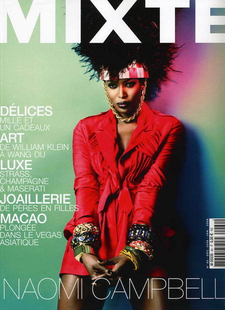Naomi Campbell Mixte magazine December January 2008 2009 cover
