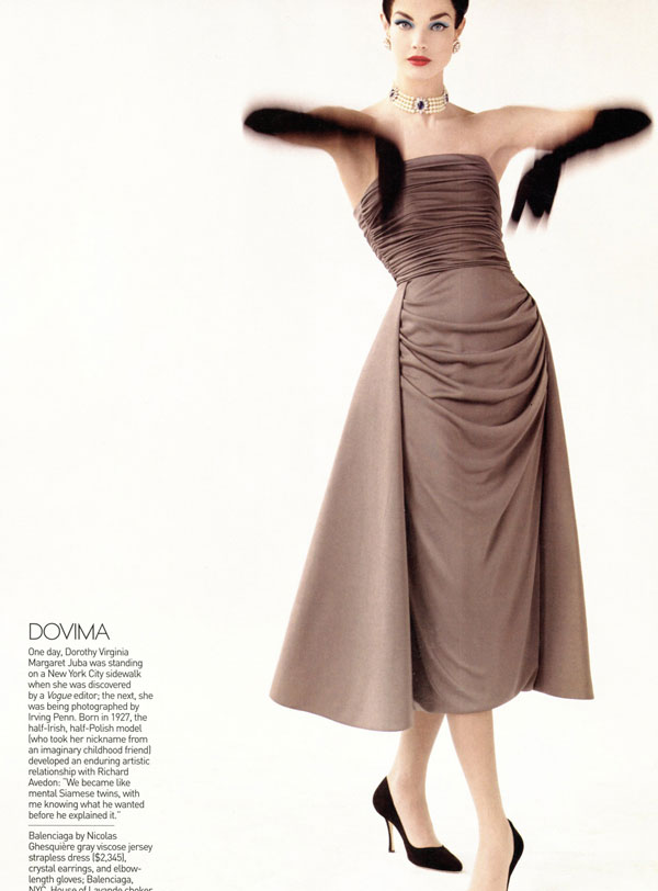 Natalia Vodianova as Dovima Vogue May 09